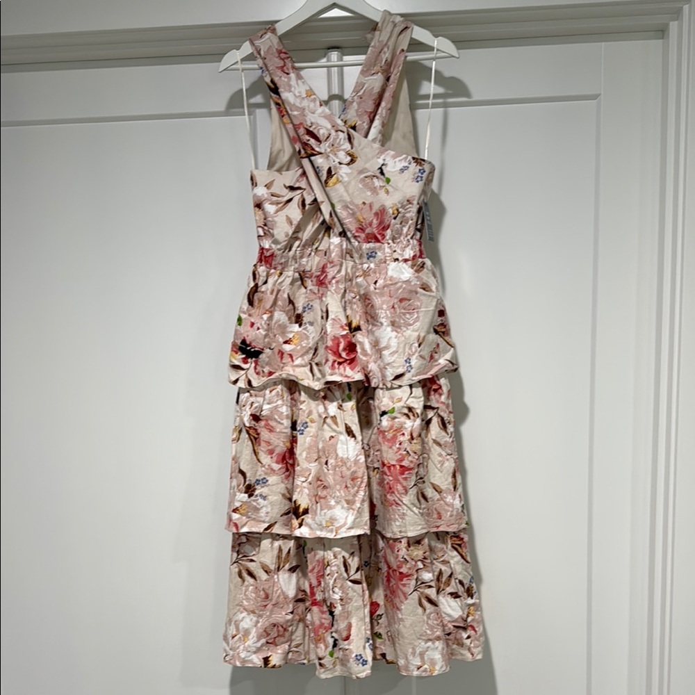 Express Pink Ruffled Tiered Midi Sundress